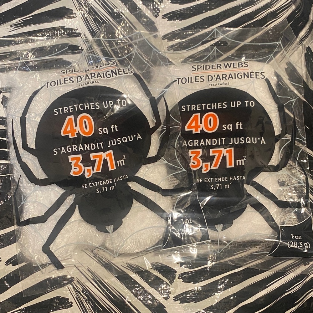 Spider Web Decor 2 pack 40 sq ft white Spider Webs  Halloween Decor
